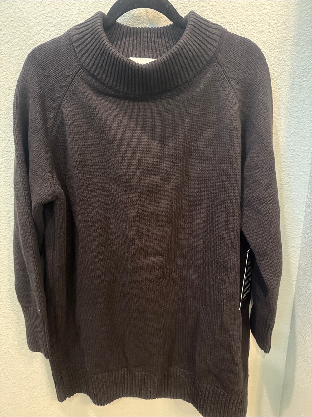 Pomander Place Women's Long Sleeve Black Ribbed Mock Neck Sweater Dress M NWT